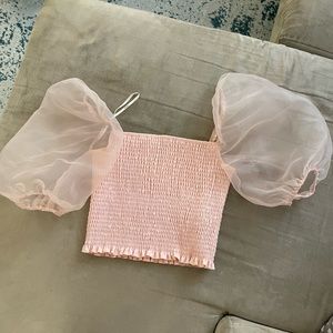 Forever 21 bubble sleeve crop top